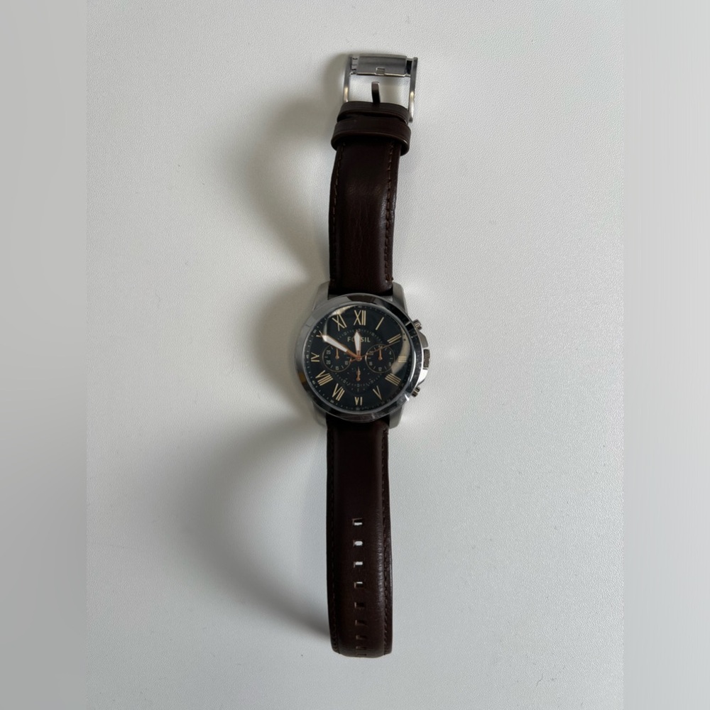 Fossil Grant Chronograph Brown Leather Watch